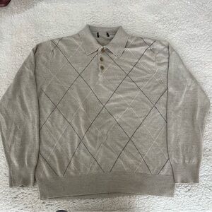 Dockers Beige Argyle Sweater